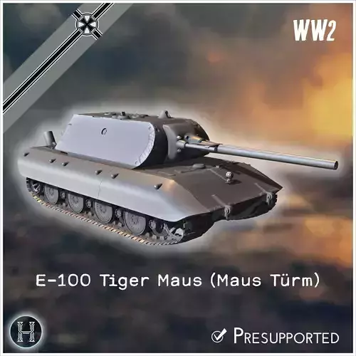 E-100 Tiger Maus Maus Turm Entwicklung super-heavy tank - German 3D print model
