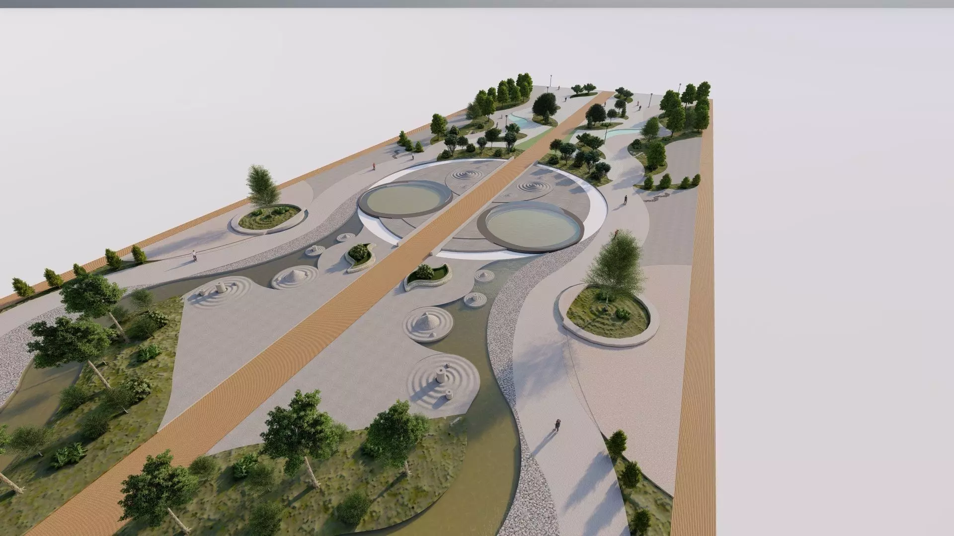 public park-Private Park Landscape 3D model_13