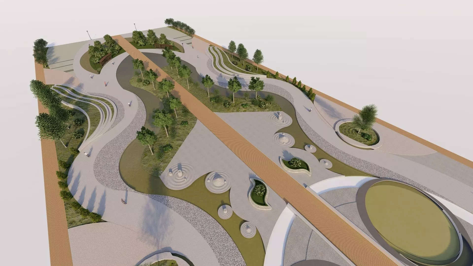 public park-Private Park Landscape 3D model_15