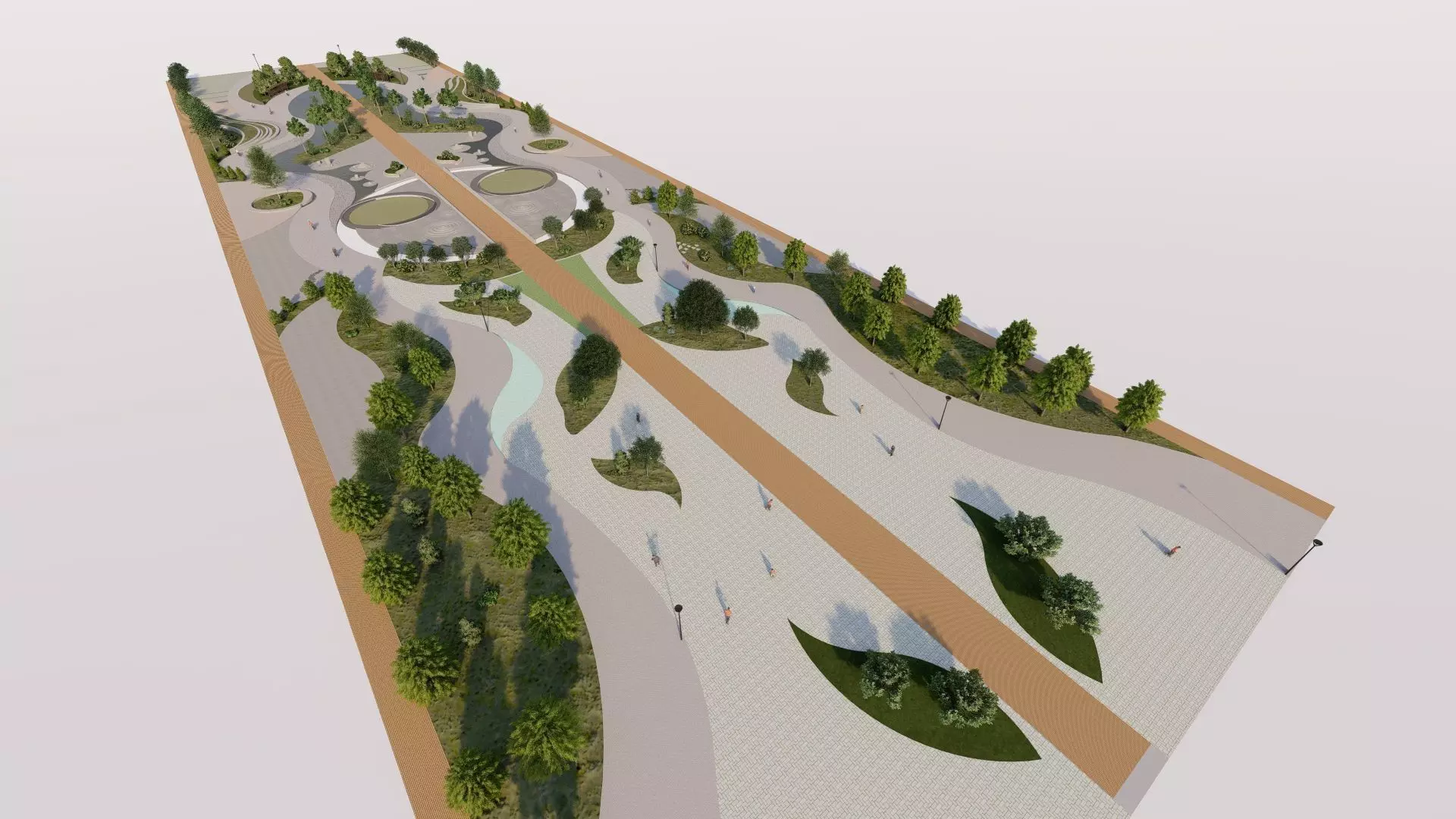 public park-Private Park Landscape 3D model_3