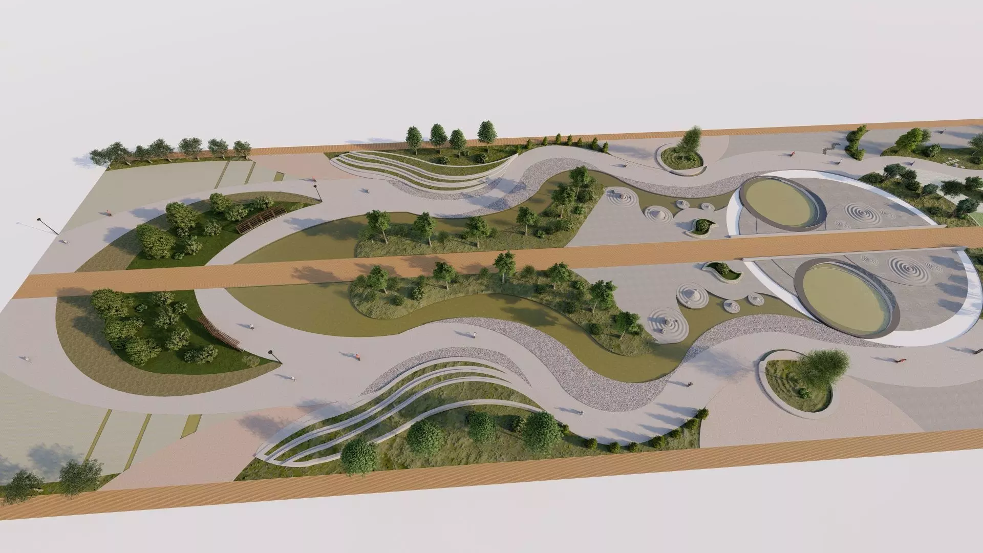 public park-Private Park Landscape 3D model_17