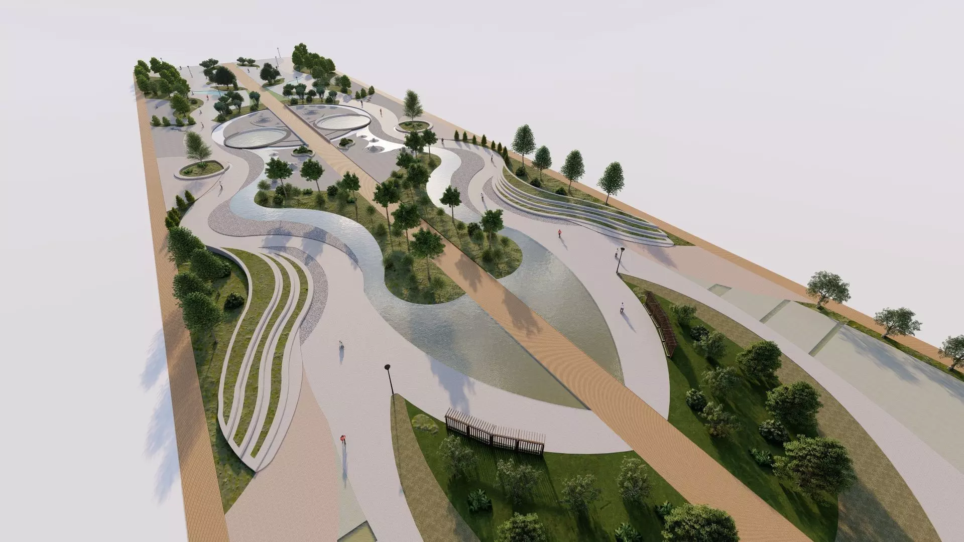 public park-Private Park Landscape 3D model_2