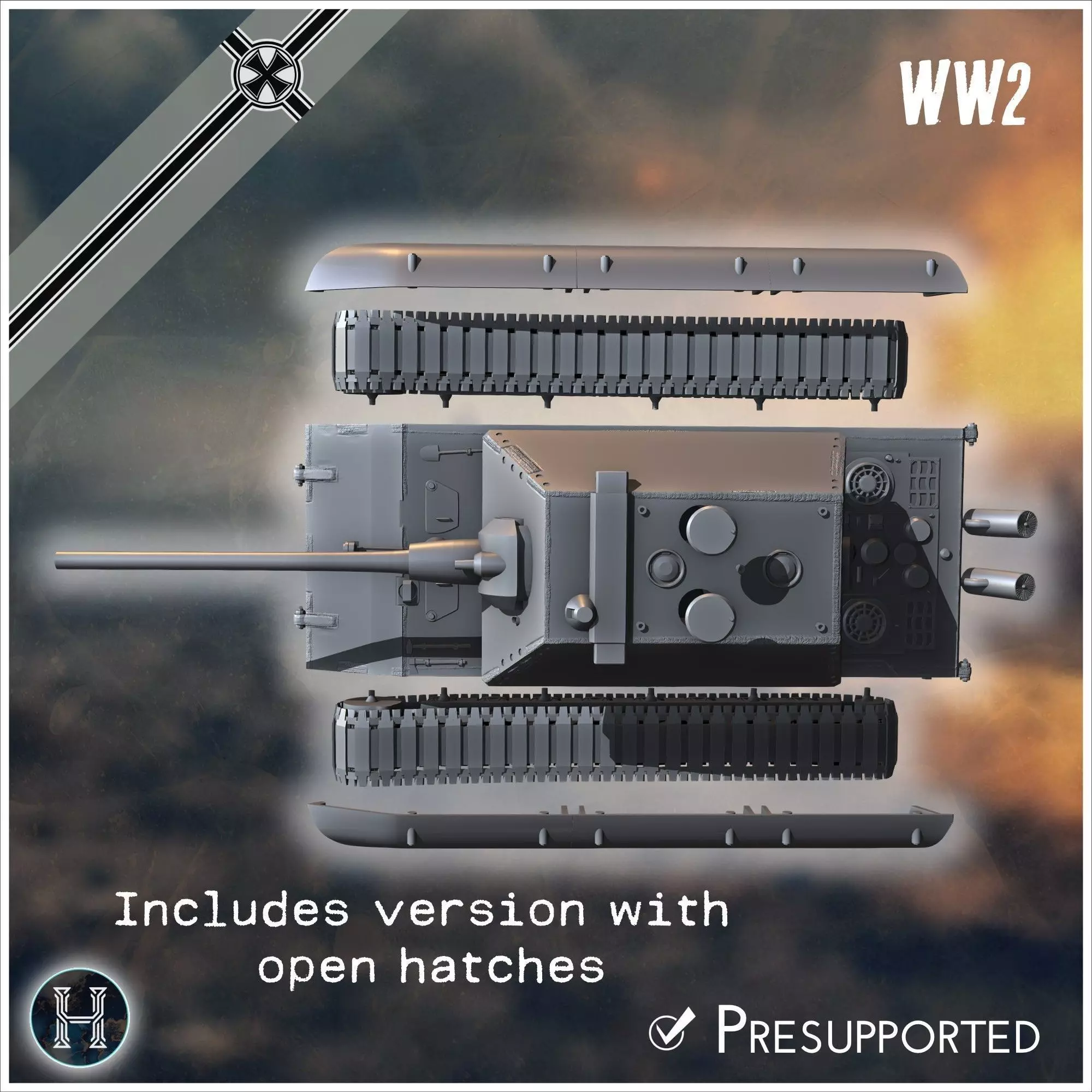 E-100 Adlerwerke version Entwicklung super-heavy tank - Germany 3D print model_2