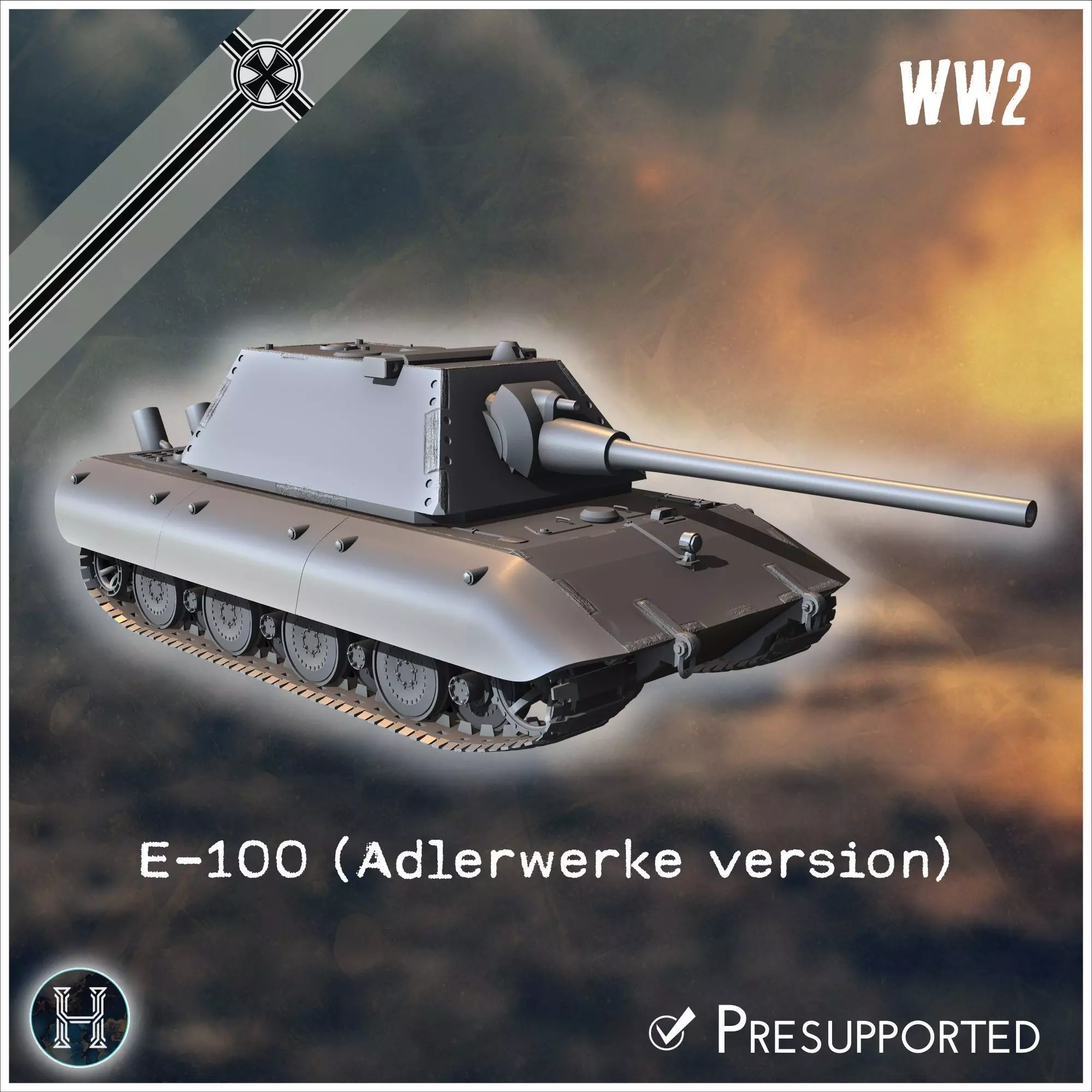 E-100 Adlerwerke version Entwicklung super-heavy tank - Germany 3D print model_0