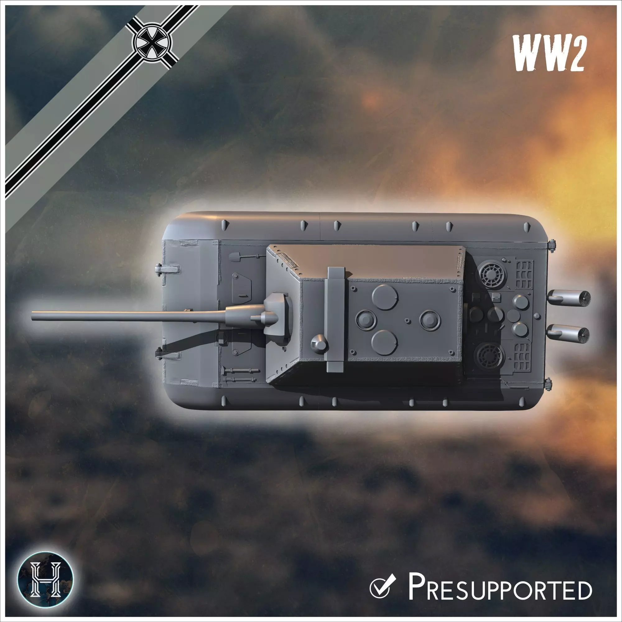 E-100 Adlerwerke version Entwicklung super-heavy tank - Germany 3D print model_3