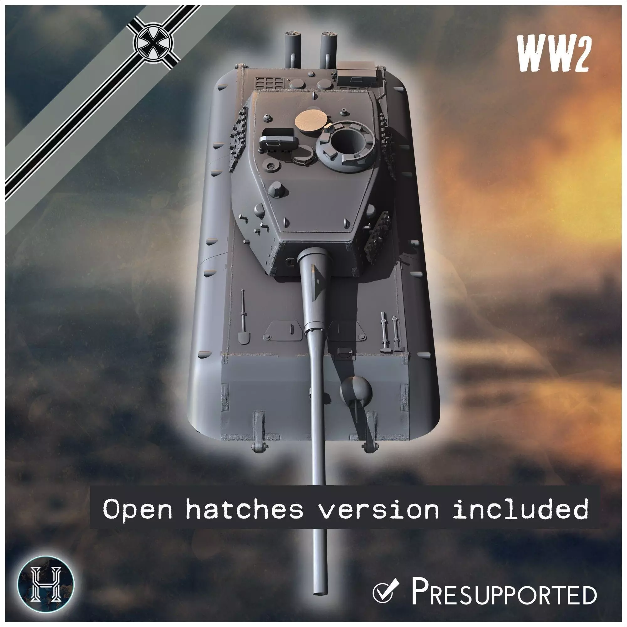 E-100 Ausf B Entwicklung super-heavy tank - Germany Eastern West 3D print model_13