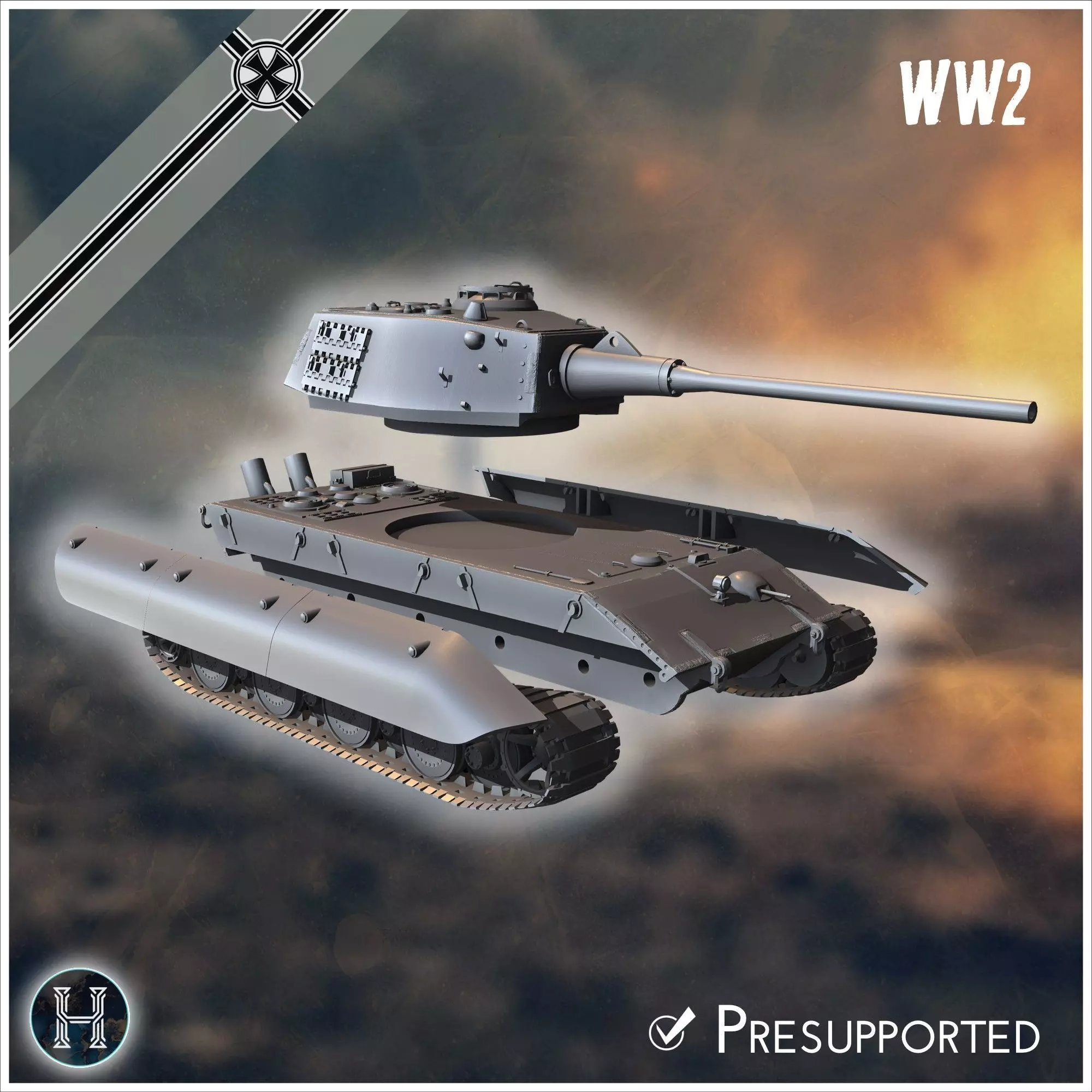 E-100 Ausf B Entwicklung super-heavy tank - Germany Eastern West 3D print model_12