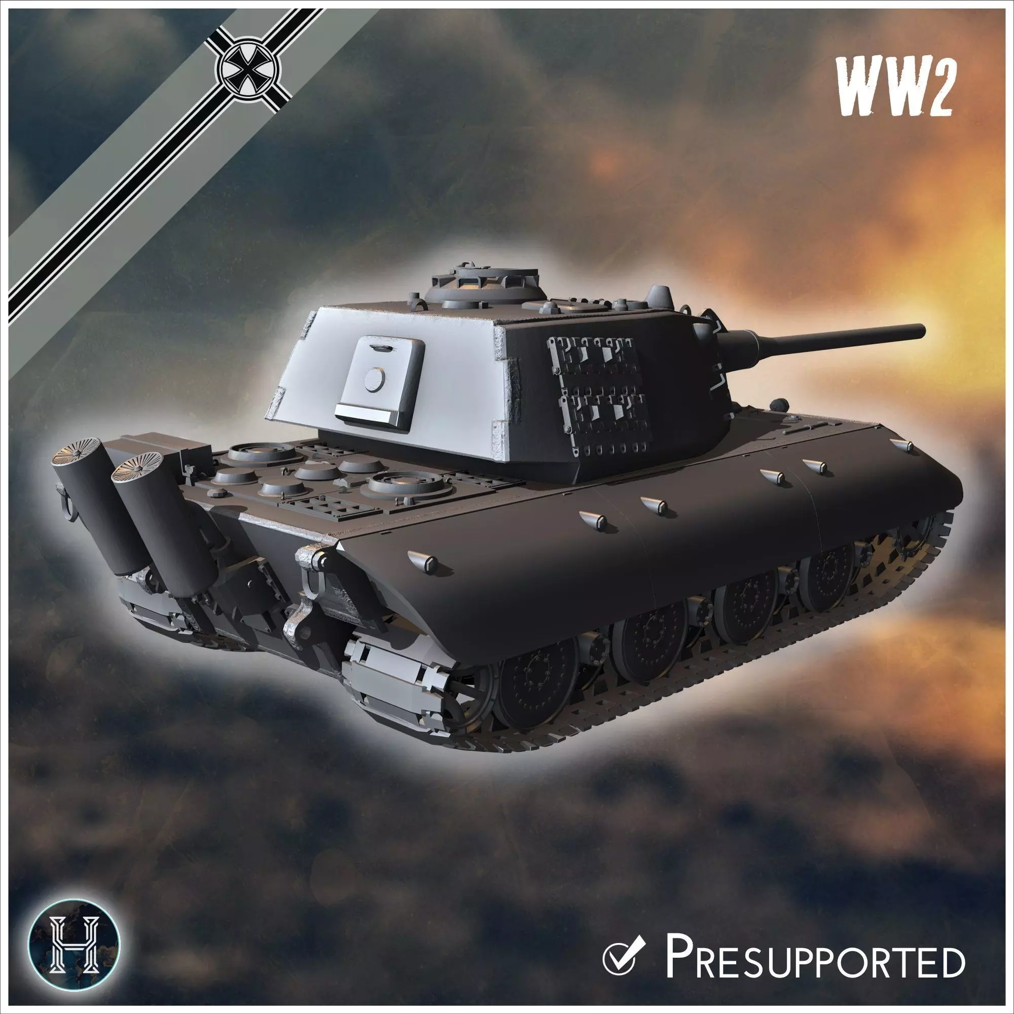 E-100 Ausf B Entwicklung super-heavy tank - Germany Eastern West 3D print model_1