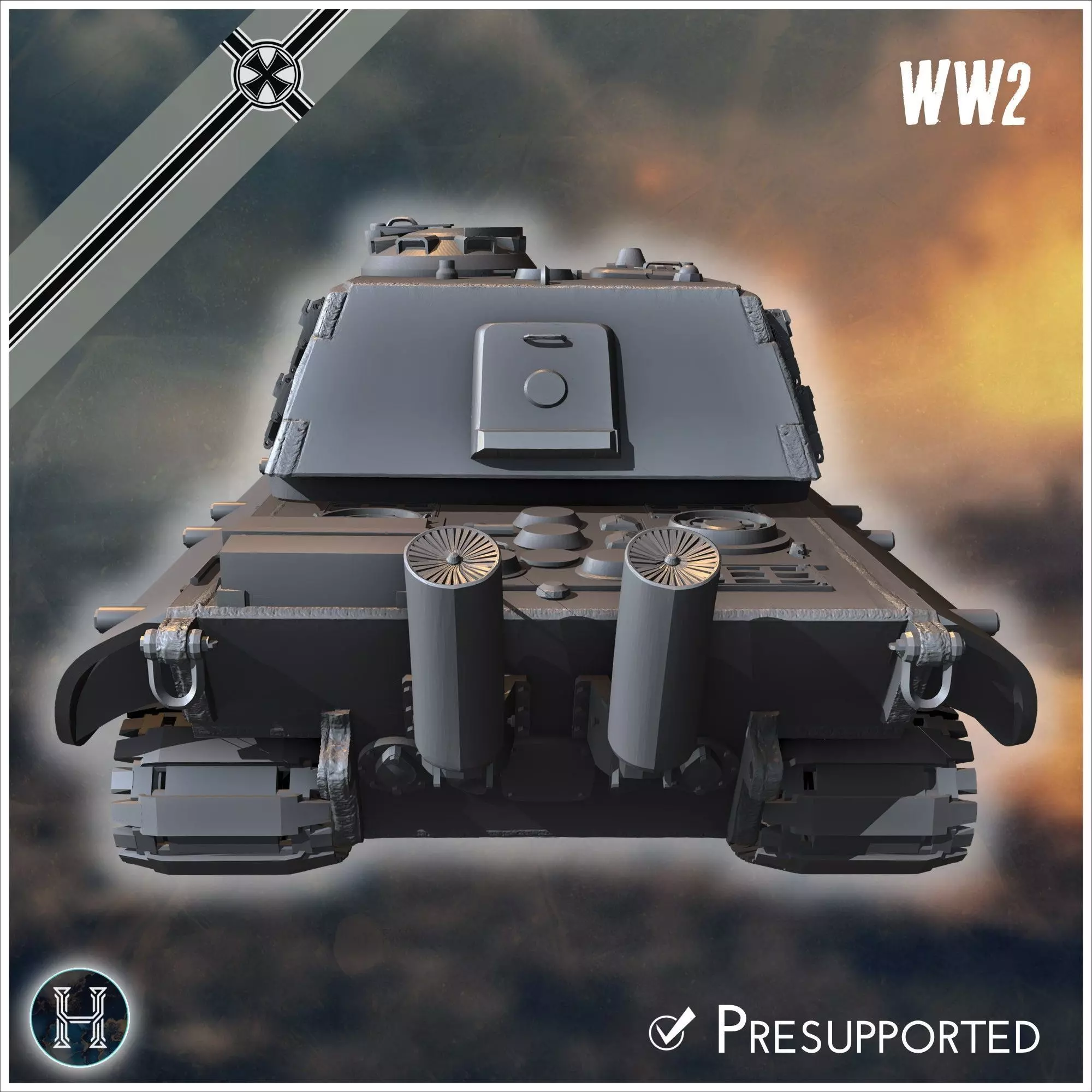 E-100 Ausf B Entwicklung super-heavy tank - Germany Eastern West 3D print model_2