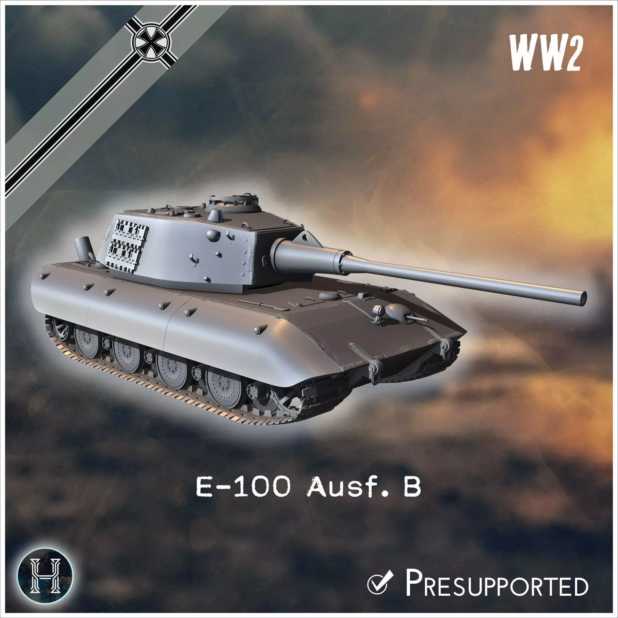 E-100 Ausf B Entwicklung super-heavy tank - Germany Eastern West 3D print model_0
