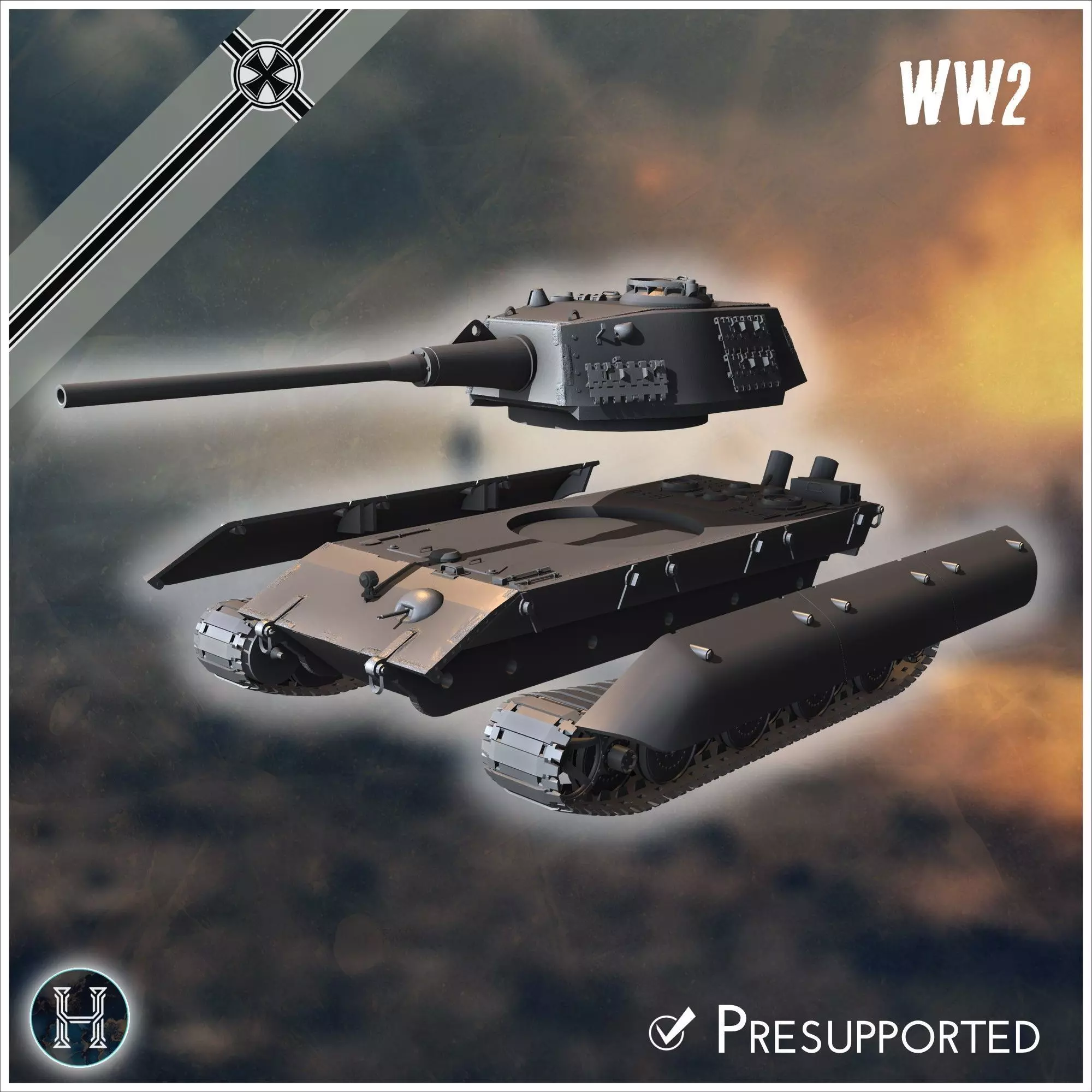 E-100 Ausf B Entwicklung super-heavy tank - Germany Eastern West 3D print model_9