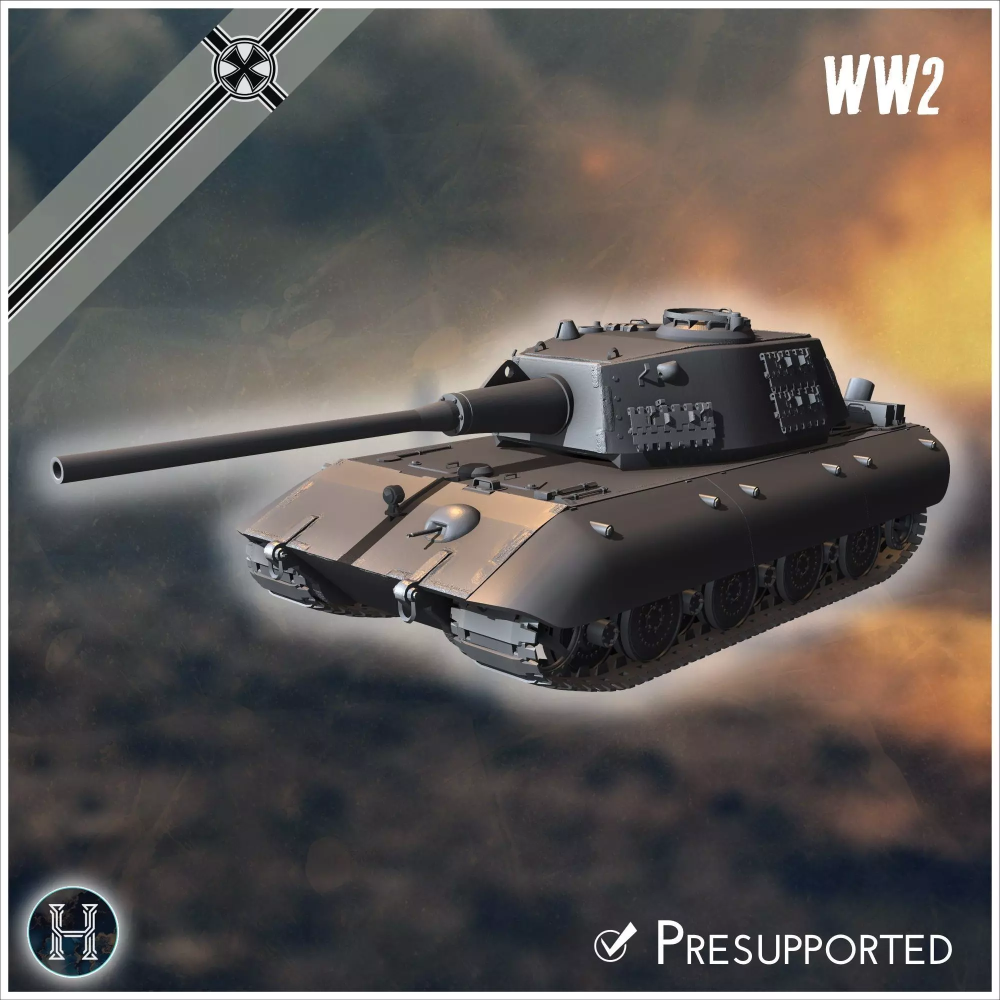 E-100 Ausf B Entwicklung super-heavy tank - Germany Eastern West 3D print model_10