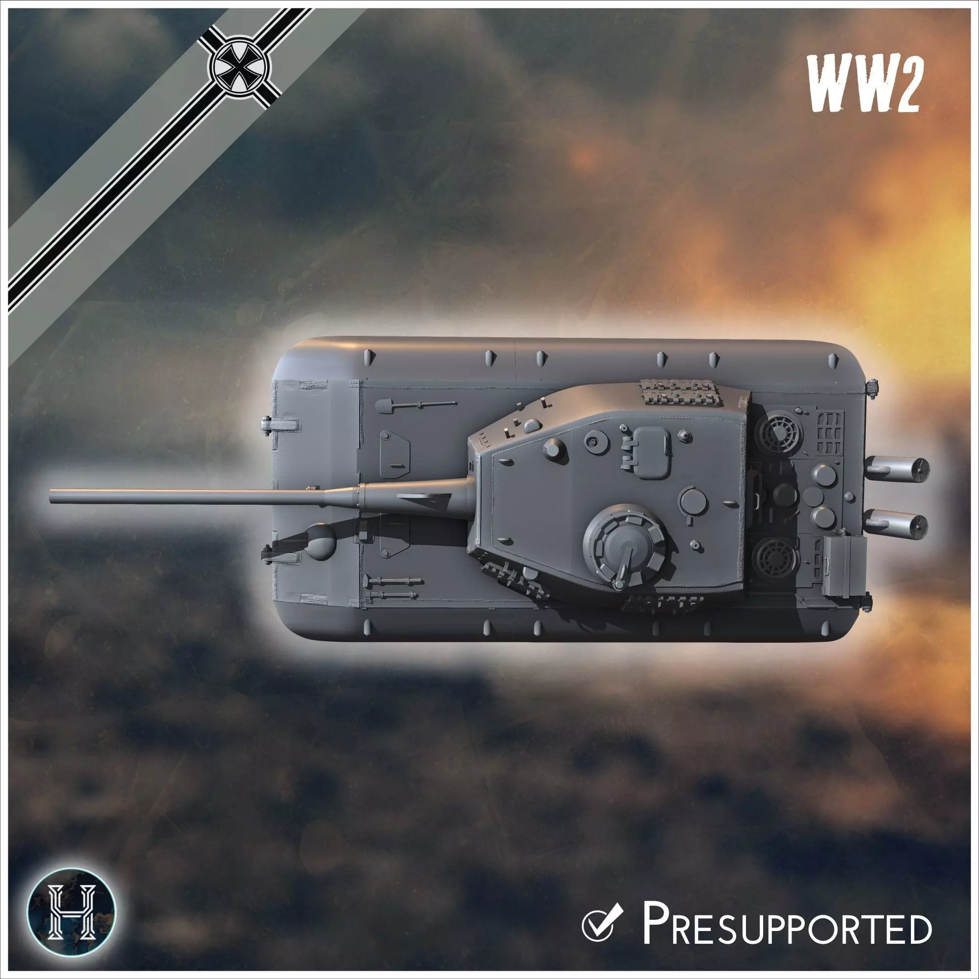 E-100 Ausf B Entwicklung super-heavy tank - Germany Eastern West 3D print model_5