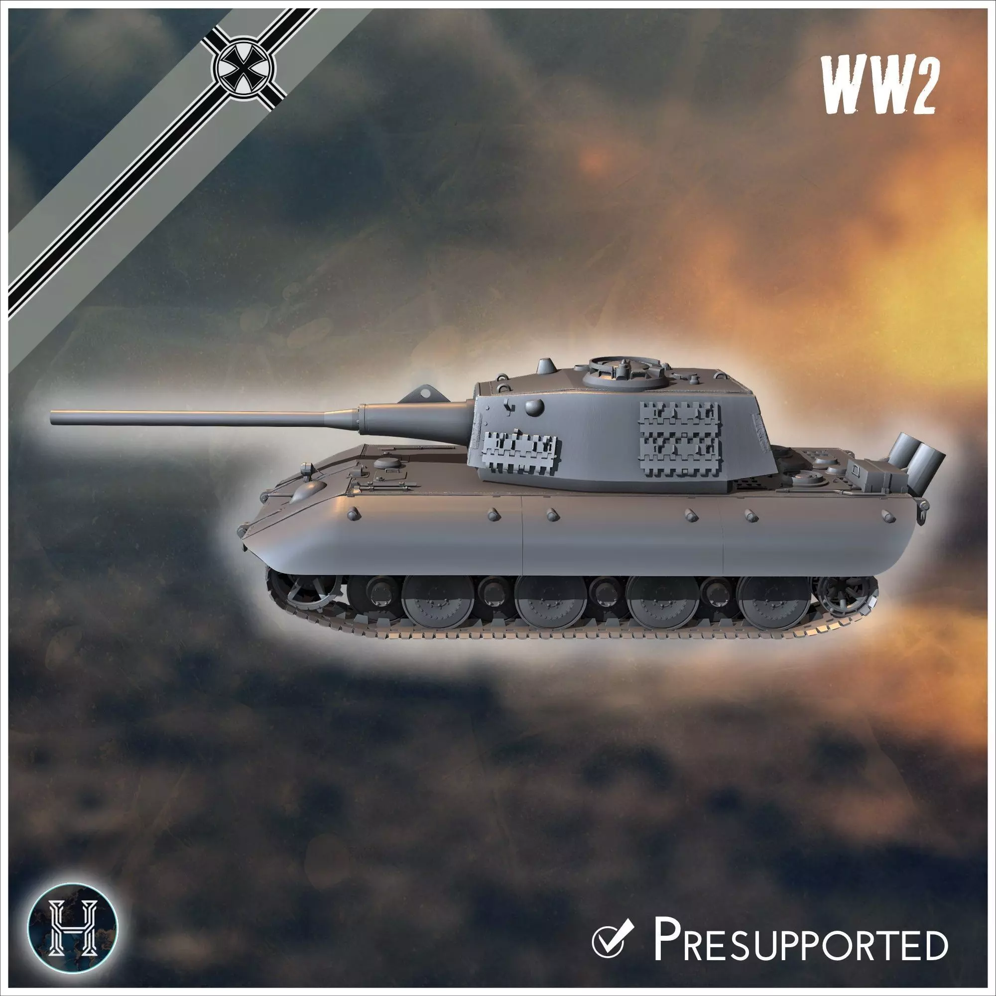 E-100 Ausf B Entwicklung super-heavy tank - Germany Eastern West 3D print model_6