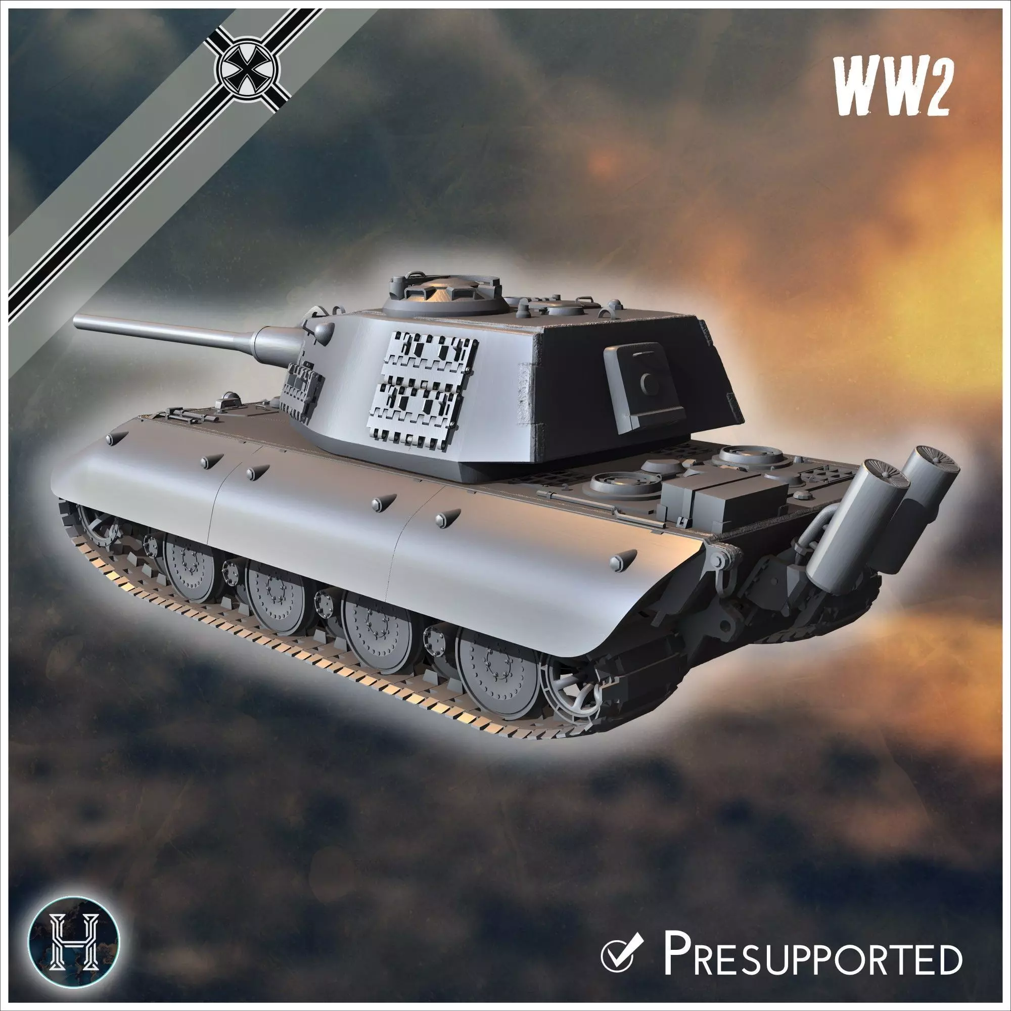 E-100 Ausf B Entwicklung super-heavy tank - Germany Eastern West 3D print model_3