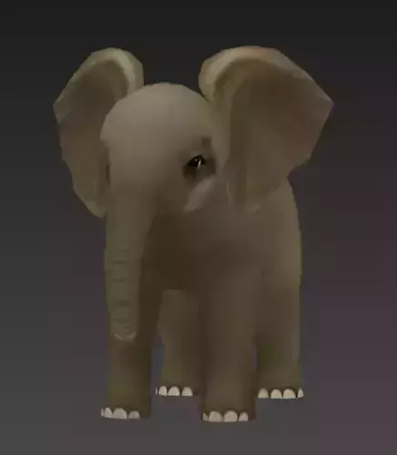 Baby Elephant Lowpoly