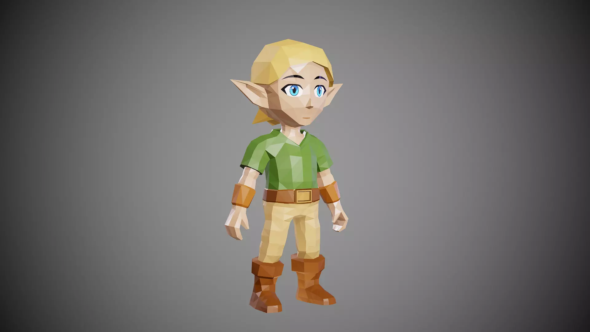 Elf boy low poly Low-poly 3D model_4