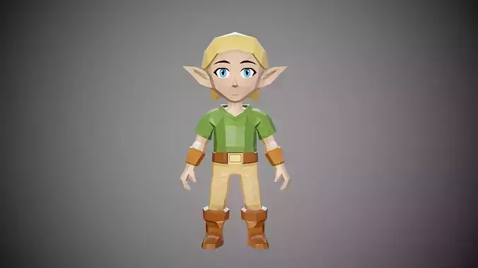 Elf boy low poly Low-poly 3D model