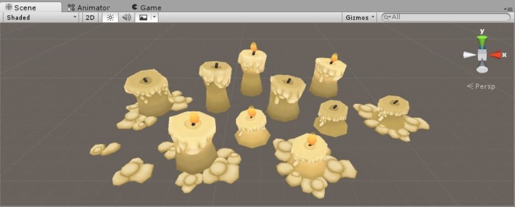 Taj Pack - Candles Low-poly 3D model_2