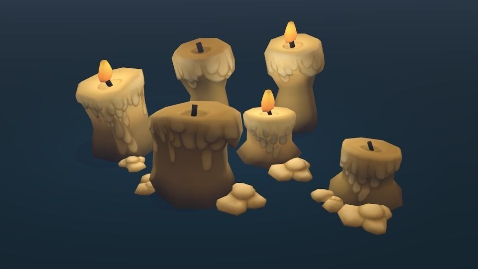 Taj Pack - Candles Low-poly 3D model_1