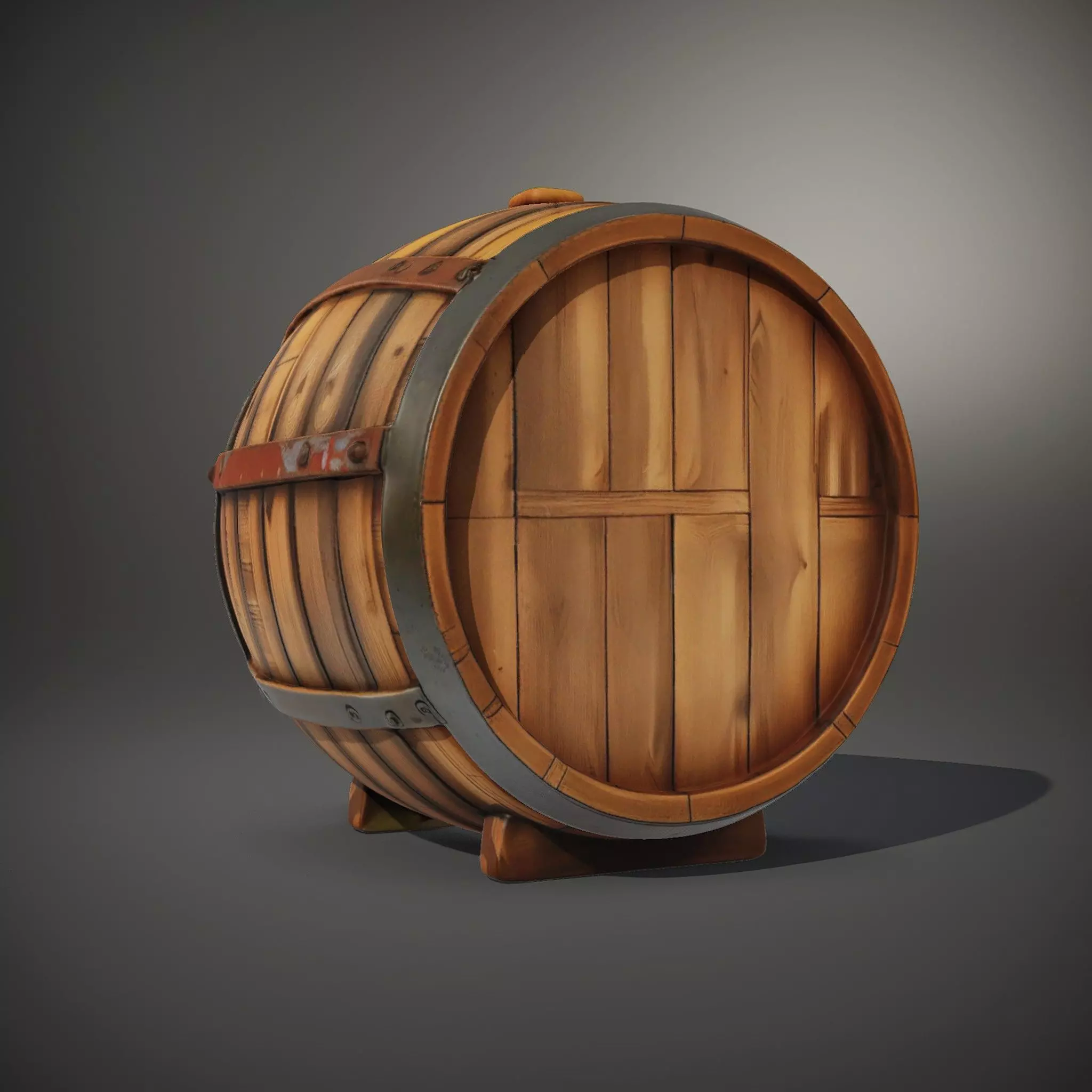 Rustic Wooden Barrel model pack Low-poly 3D model_35