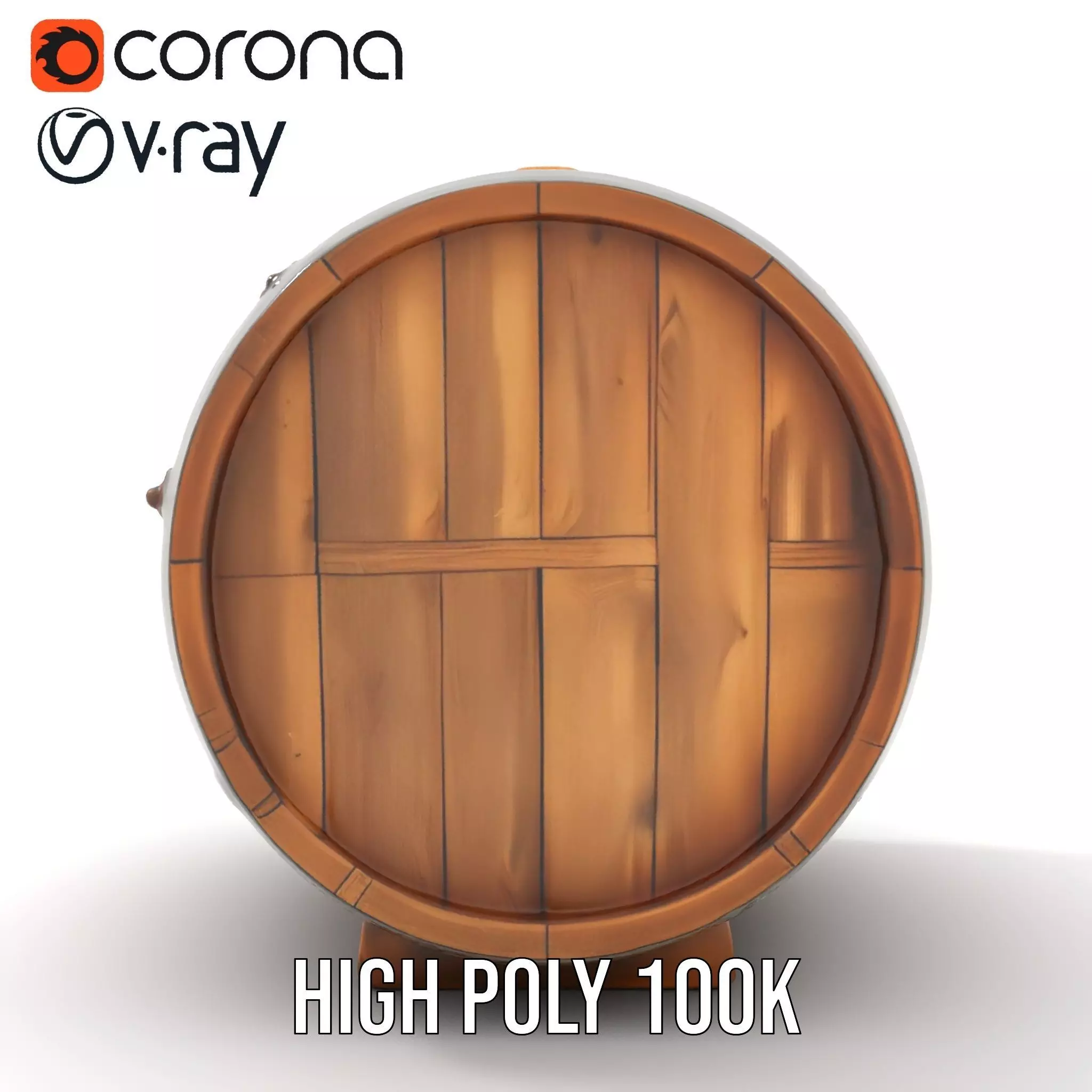 Rustic Wooden Barrel model pack Low-poly 3D model_18