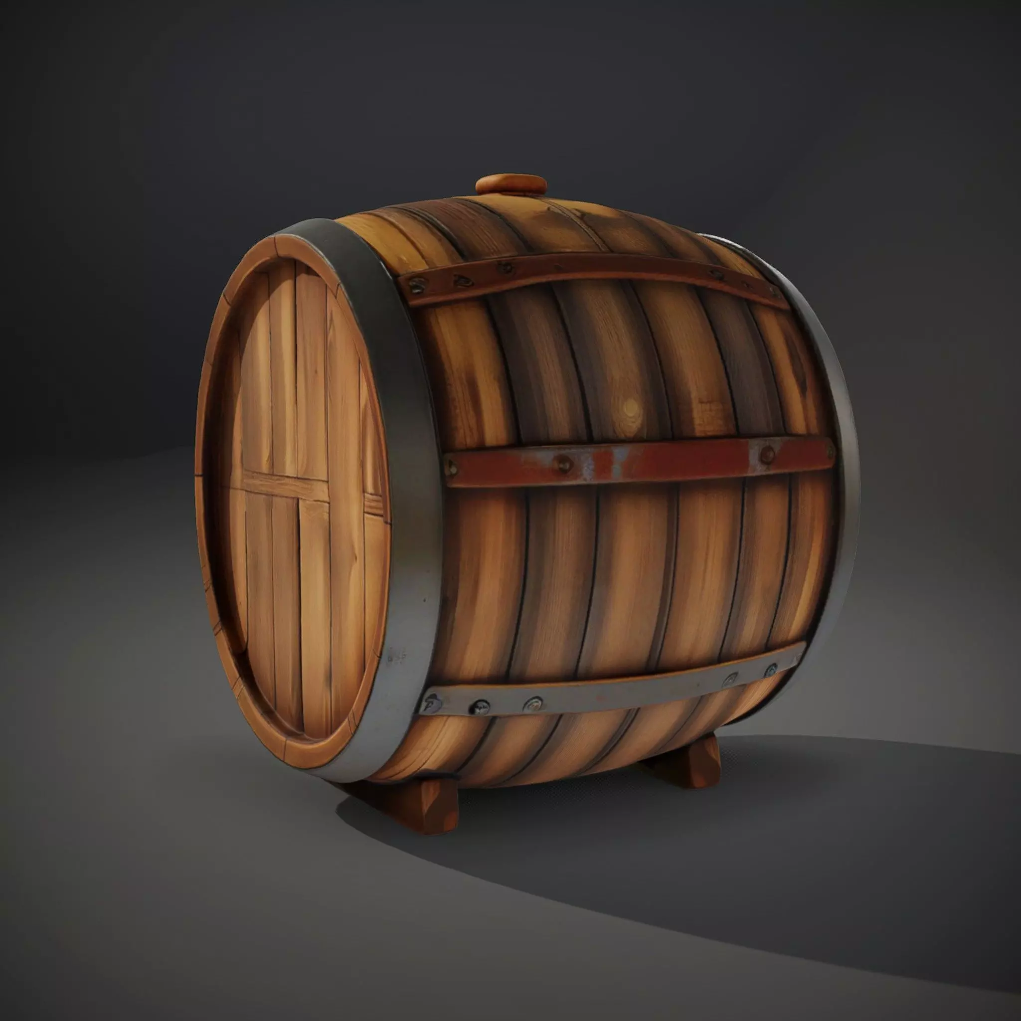 Rustic Wooden Barrel model pack Low-poly 3D model_34