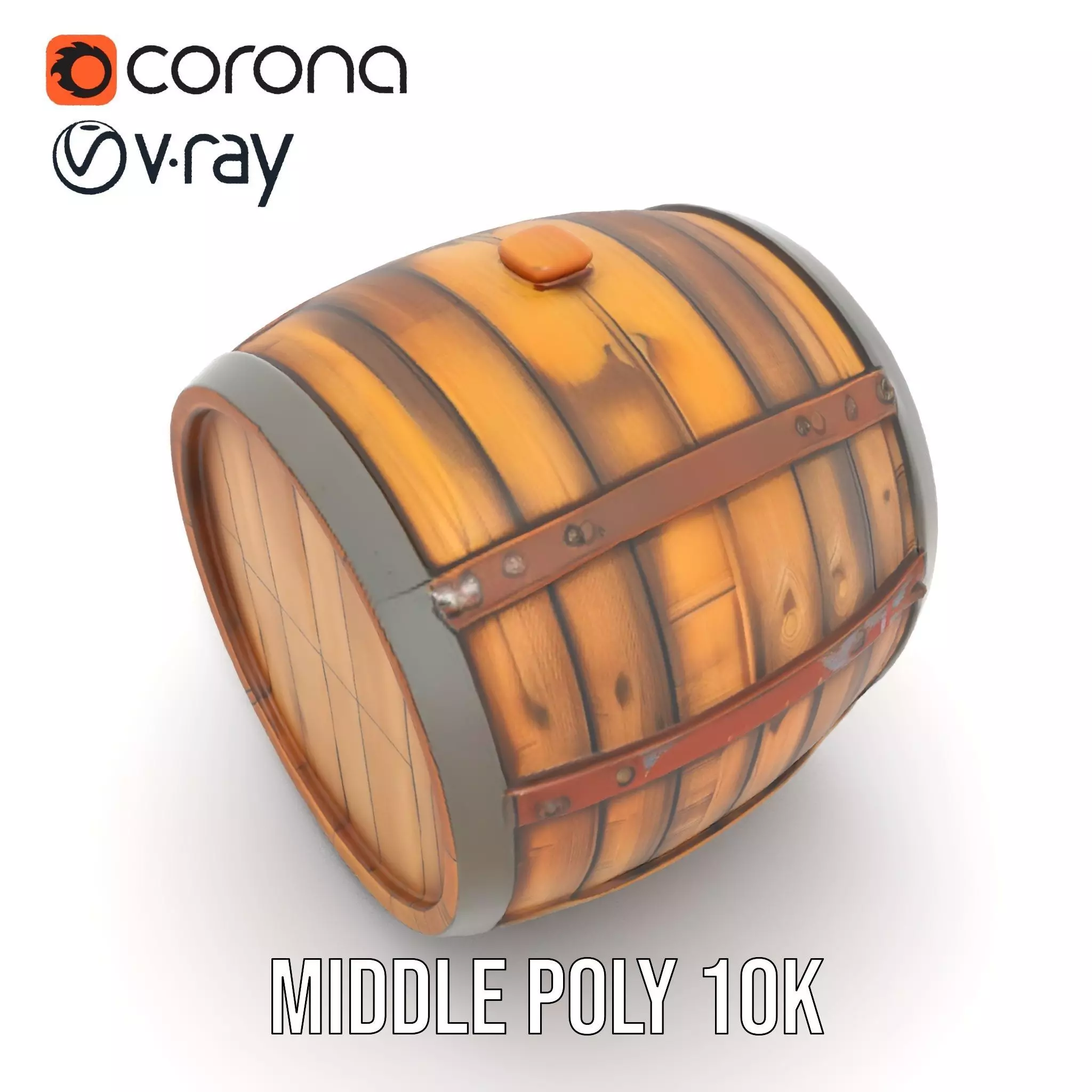 Rustic Wooden Barrel model pack Low-poly 3D model_11