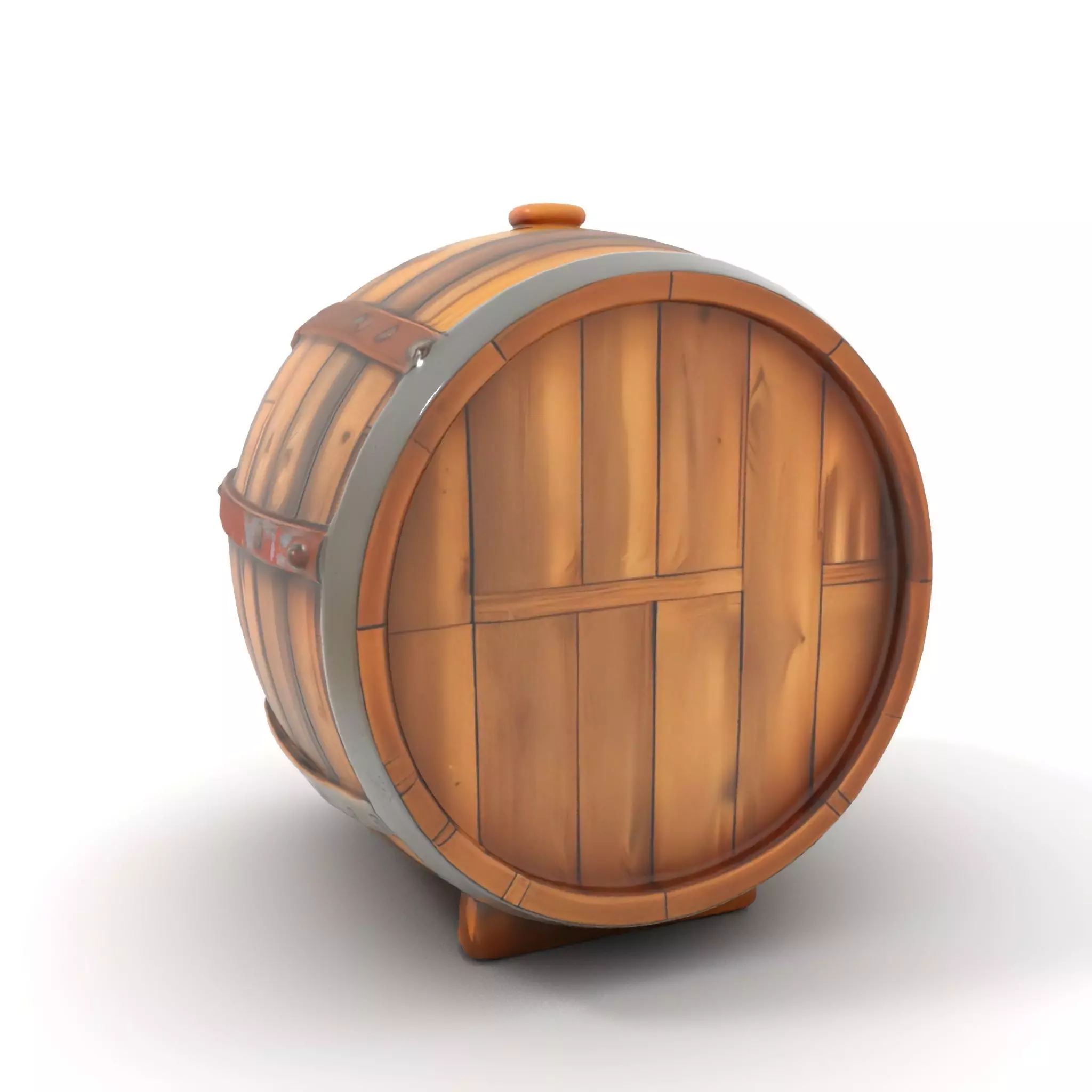 Rustic Wooden Barrel model pack Low-poly 3D model_7