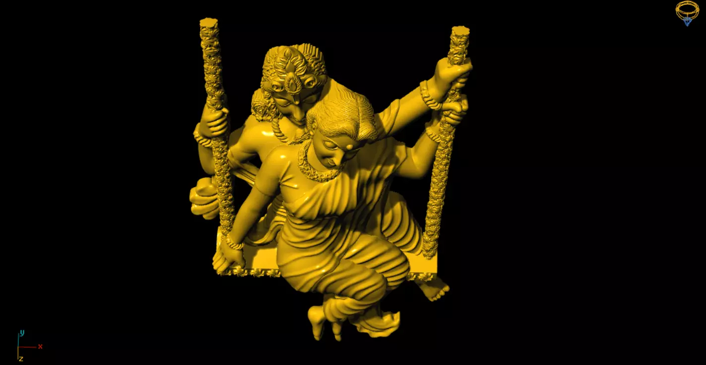 radha krishna printed model 3D print model_2