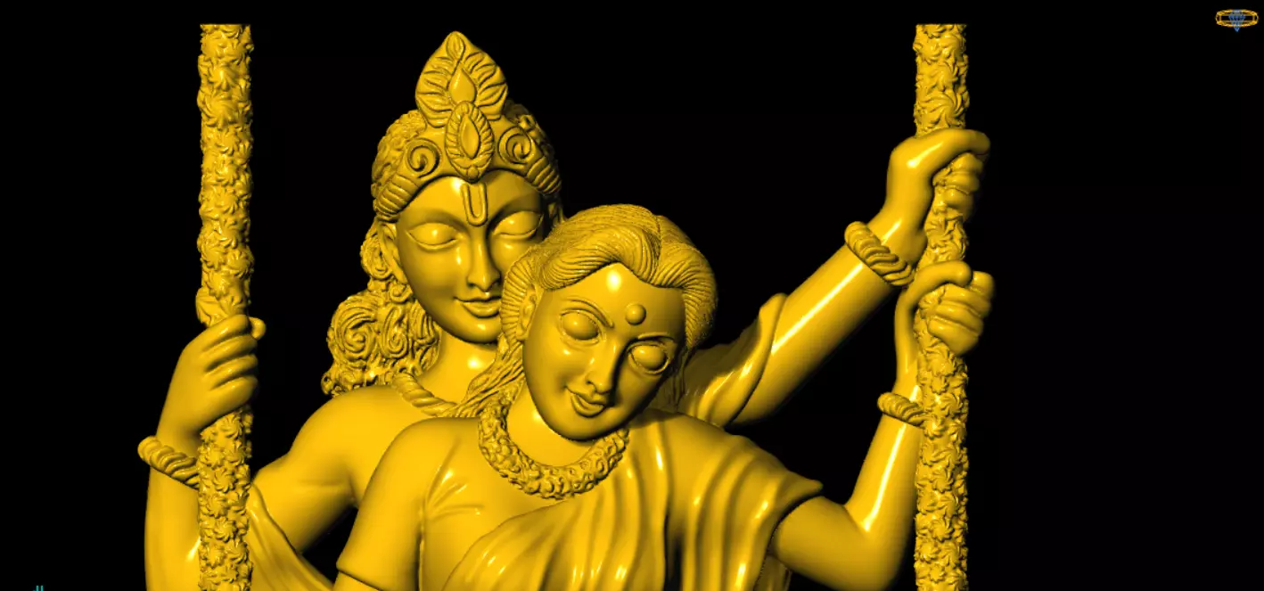 radha krishna printed model 3D print model_10