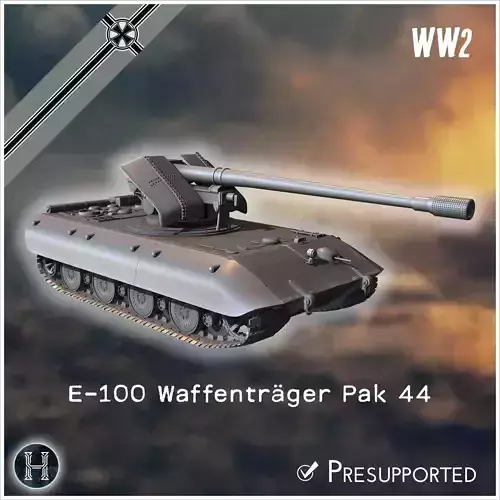 E-100 Waffentrager 128mm Pak 44 Entwicklung tank destroyer - Ger
