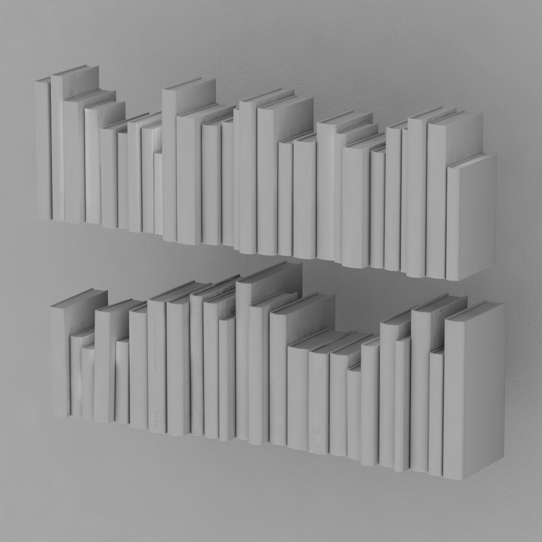 Bookshelf with books and decoration objects 3D model_7