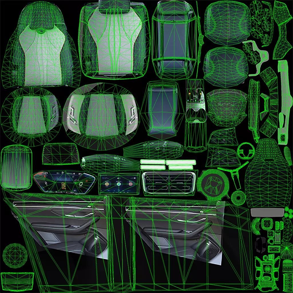 2026 BYD SealU DM-i With lowpoly interior Low-poly 3D model_16