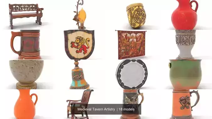 Medieval Tavern Artistry  3D Model Collection