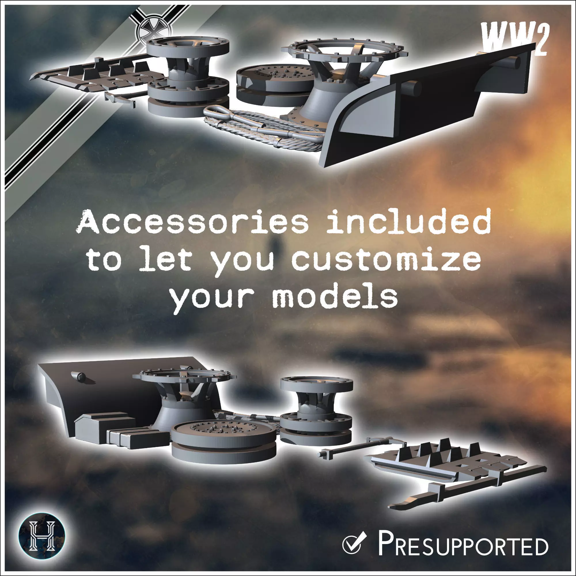 Flakzwilling 88mm Flak 43 L71 auf E-100 Alligator Entwicklung tw 3D print model_8