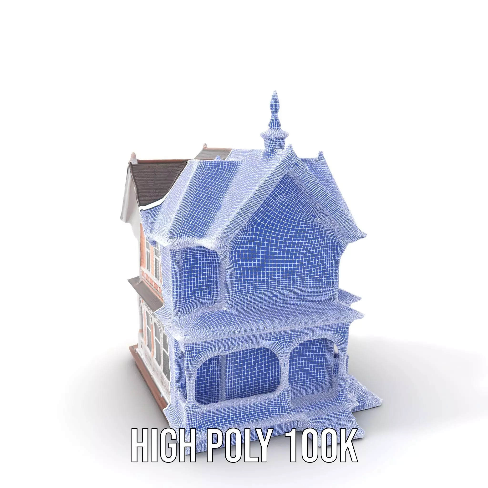 Victorian Peach House model pack Low-poly 3D model_5