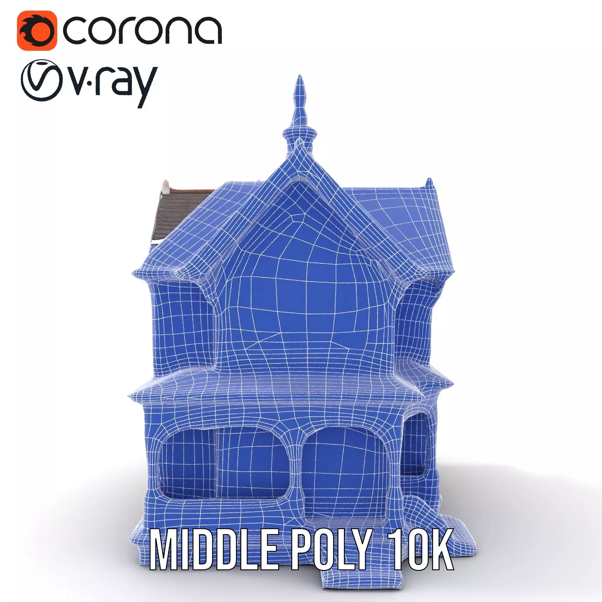 Victorian Peach House model pack Low-poly 3D model_30
