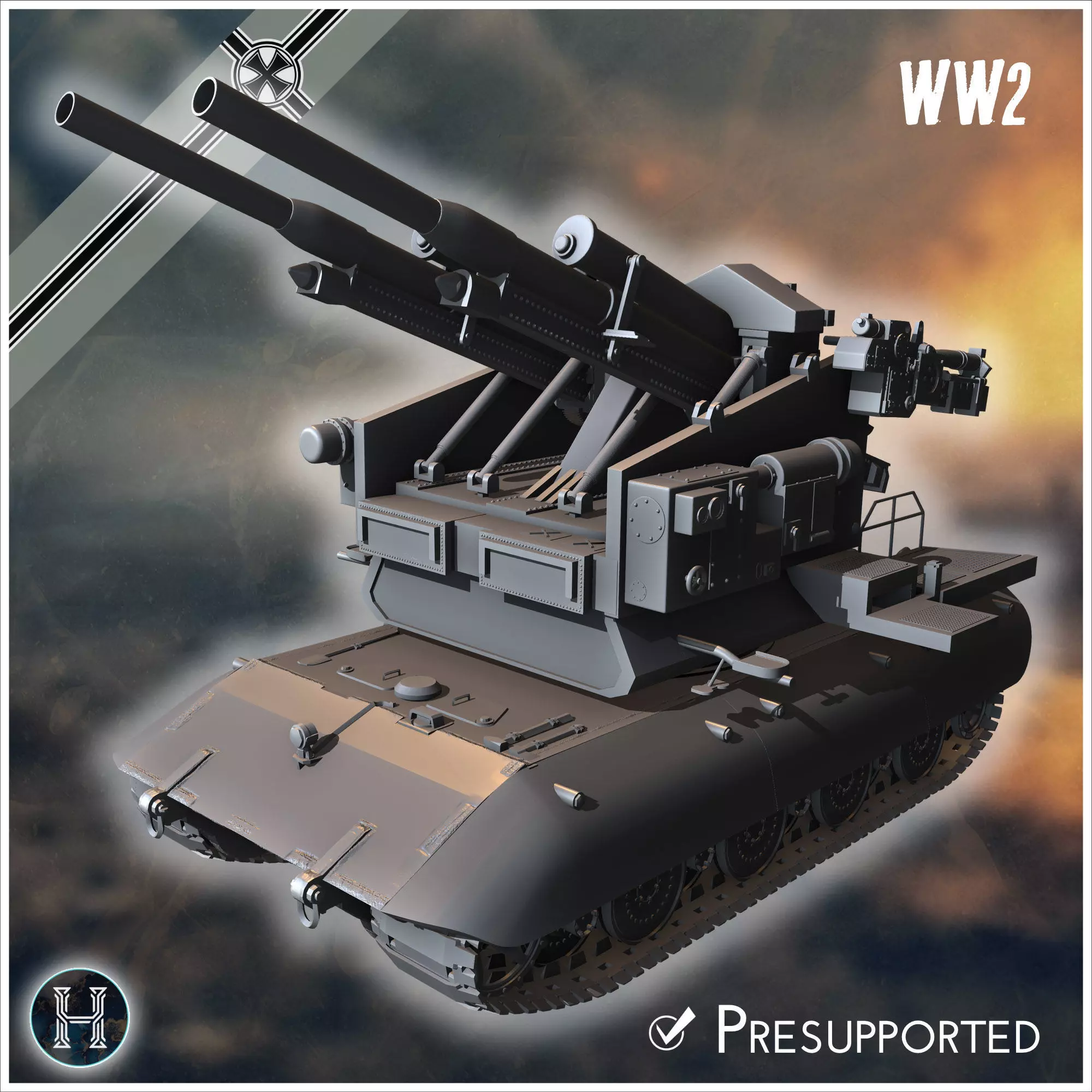 E-100 Waffentrager Flakzwilling 40 128mm Entwicklung self-propel 3D print model_12