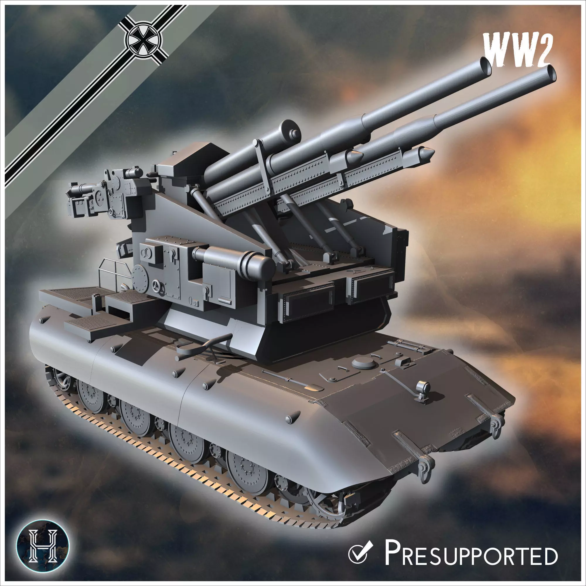 E-100 Waffentrager Flakzwilling 40 128mm Entwicklung self-propel 3D print model_0