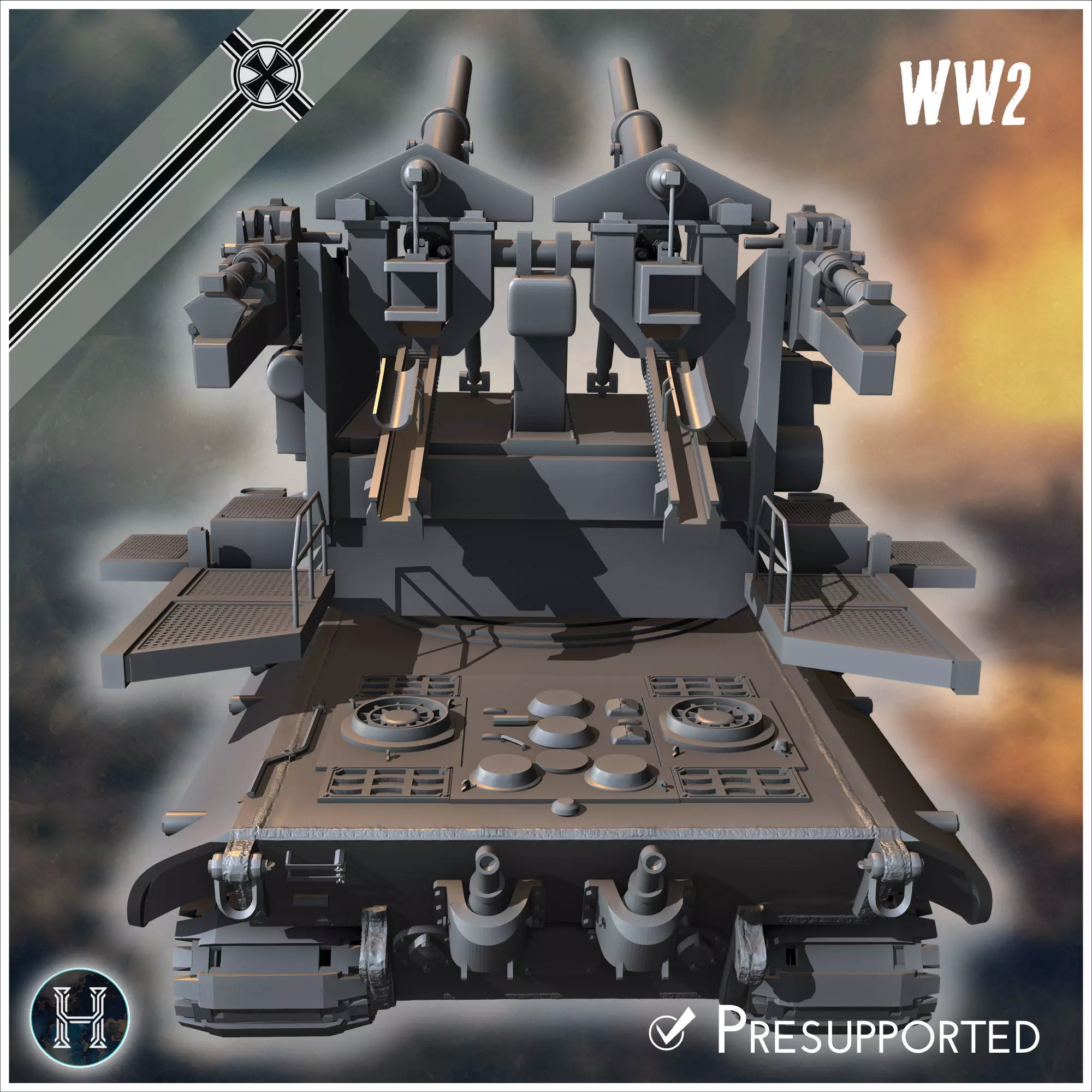 E-100 Waffentrager Flakzwilling 40 128mm Entwicklung self-propel 3D print model_22