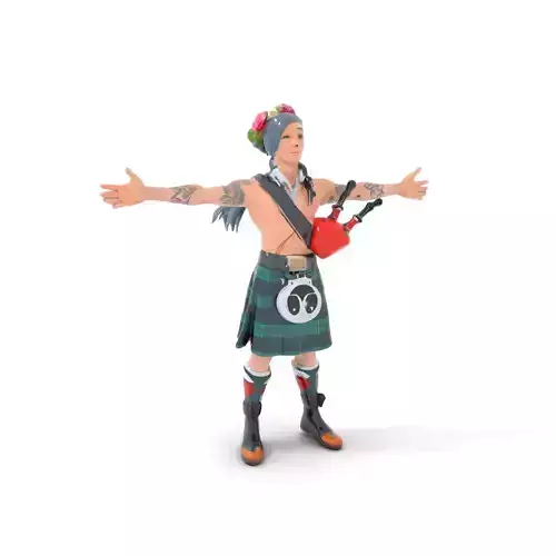 Colorful Highland Musician model pack Low-poly 3D model