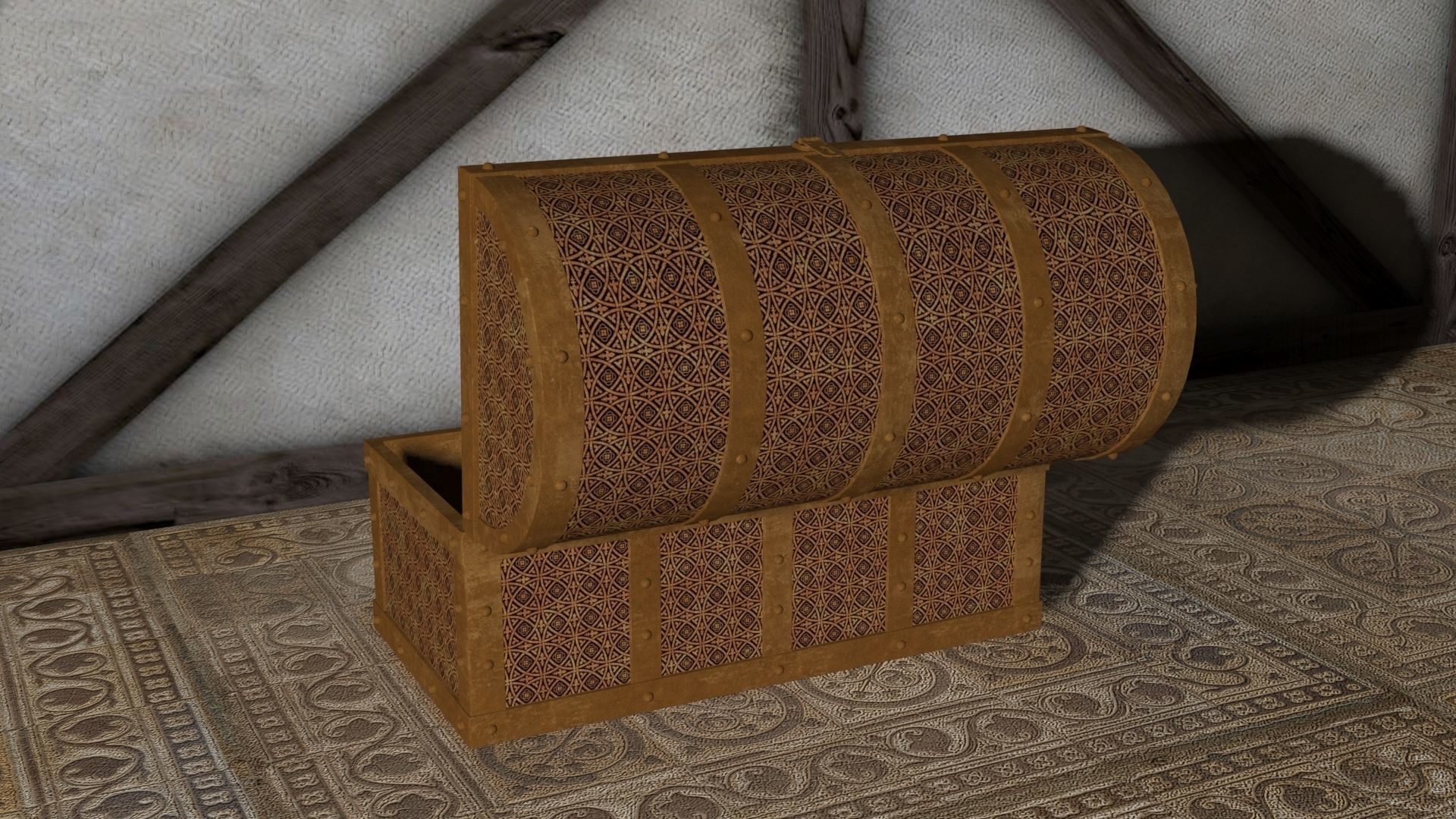 Medieval Fancy Chest Free 3D model_4