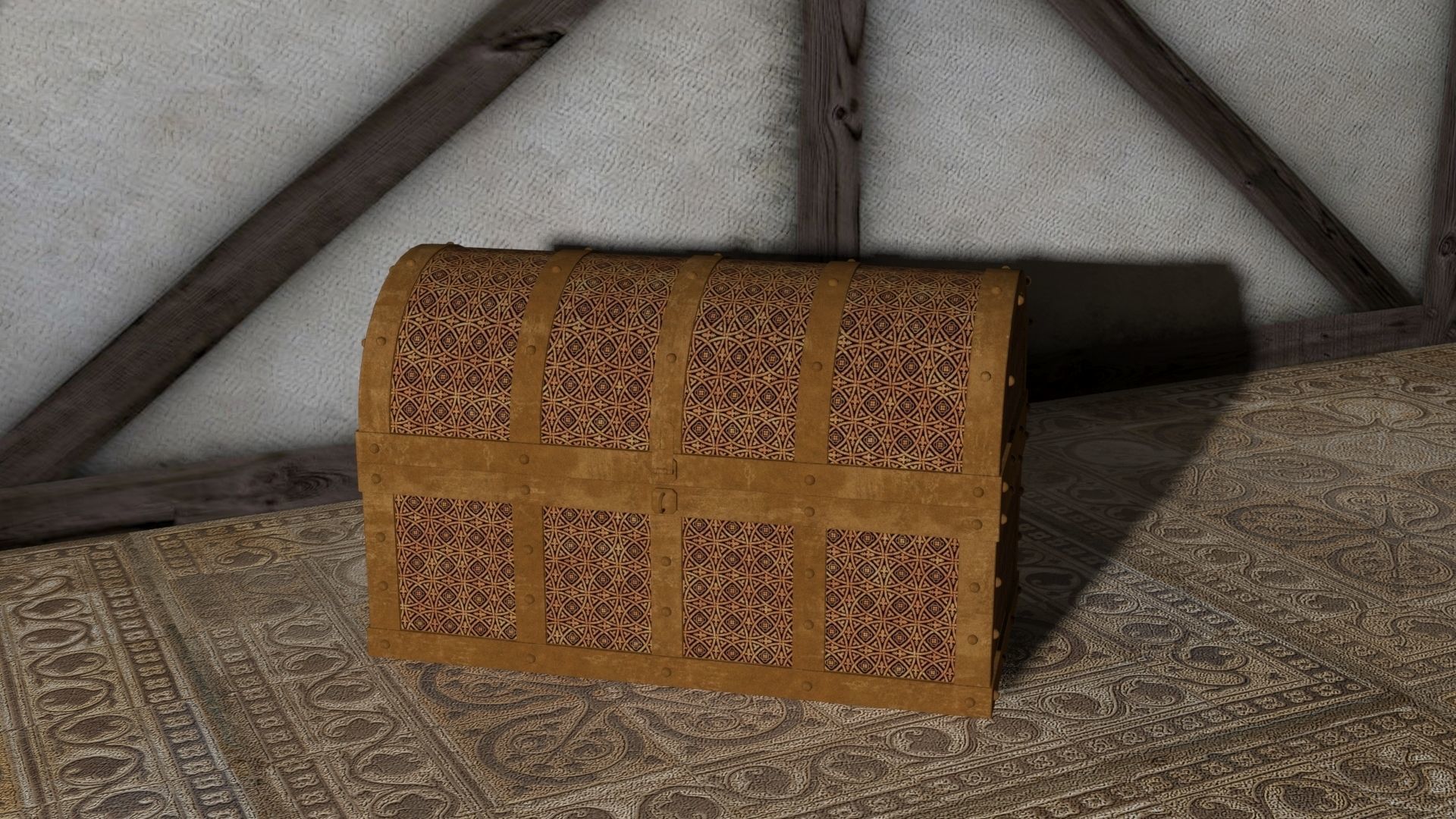 Medieval Fancy Chest Free 3D model_2