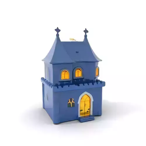 Gothic Blue House model pack Low-poly 3D model