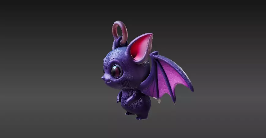 Tiny Flying Bat 3D Print Model Halloween Mini Fast Printable 3D print model_4