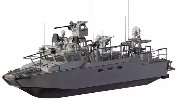 DETAILED PATROL BOAT 3D model