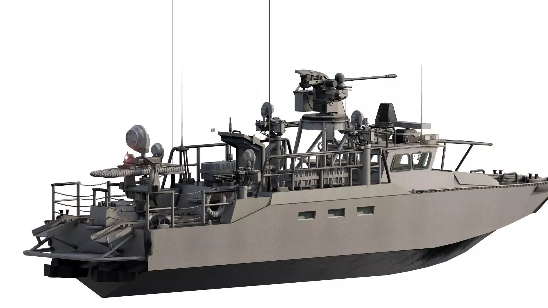 DETAILED PATROL BOAT 3D model_4