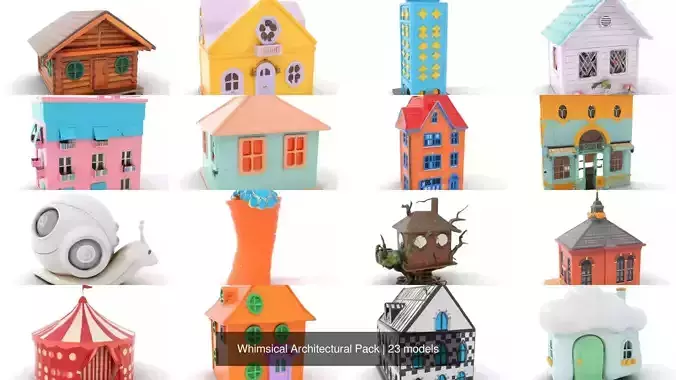 Whimsical Architectural Pack 3D Model Collection