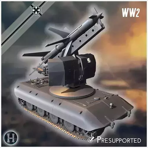 E-100 mit Raketenwerfer R-1 Rakete Entwicklung rocket artillery 3D print model E-100 mit Raketenwerfer R-1 Rakete Entwicklung rocket artillery 3D print model